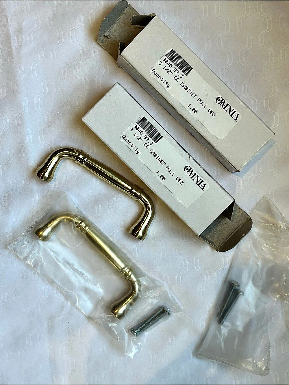 (2) Omnia Traditions 3 1/2” Cabinet Pull 9040/89 Gold